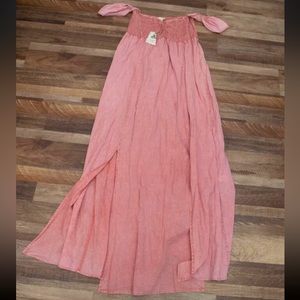 EASEL Rose Powder MAXI DRESS Medium M Pink Mauve